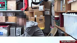 LP officer eagerly sucks shoplifter’s cock in back office today.