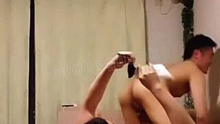 gay asian muscle gives blowjob and fucks boyfriend