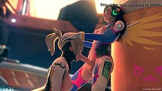 Horny mercy deepthroats dva in xxxtoonhub hentai