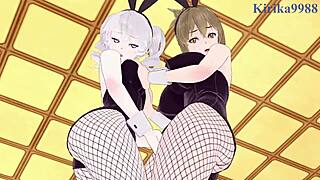 Kusuha Mizuha And Cagalli Intense Lesbian Play In Hentai