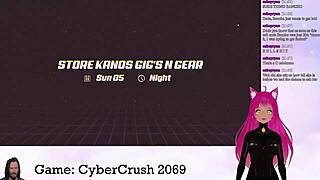 lewdneko plays cybercrush 2069, showing off her big tits in this hentai game.
