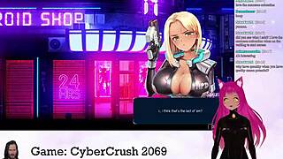 lewdneko plays cybercrush 2069, showing off her big tits in this hentai game.