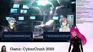 lewdneko plays cybercrush 2069, showing off her big tits in this hentai game.