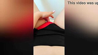 Young Stepsister Rubs Wet Pussy in Red Panties Solo