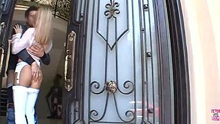 sexy blonde in heels and stockings gets banged and facialed 💦👠