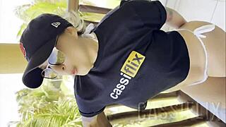 Big ass Latina gets a messy facial and a handjob