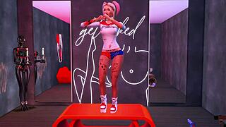 Harley Quinn In Rough Anal Sex Slave