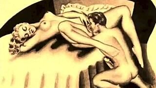 vintage erotic drawings interracial