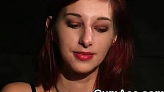 naughty model swallows sperm load on her face