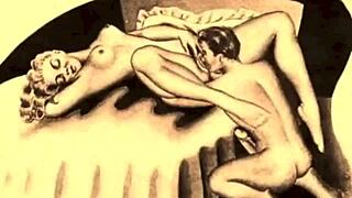 vintage erotic drawings interracial