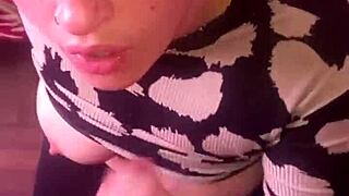i love this rich slut, slobbering her tits and giving cum in mouth