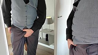 Yuri gaucho showing off in front of the mirror.