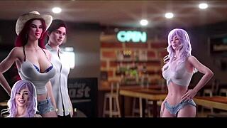 Stepmother and step aunty flirt at the bar in 3d hentai 😏