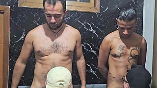 The naughty bears gathered for a hot bareback orgy, dominating each other in a group of black amateurs with intense fetish play.