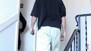 Guy brings brunette home to humiliate and fuck with strapon 😜