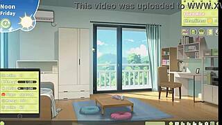 summer clover harem hentai game ep 4, caught my boss masturbating to my giant cock in sexy outfit