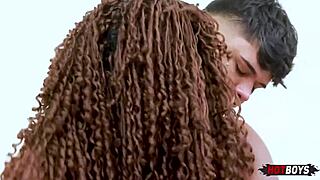 Damn, banging with a hung stud alongside my gay buddy!