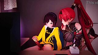 I, as the bad boy, get a lesson from mommy with handjobs and cowgirl creampie