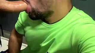 Guys almost get caught in the bathroom with sheer clothing