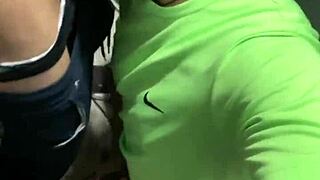 Guys almost get caught in the bathroom with sheer clothing