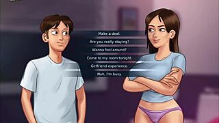 in summertime saga 211, she rides a monster cock cowgirl style