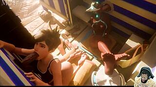 Why Sombra Watches Natasha's Bald Pussy Gloryhole Deepthroat?