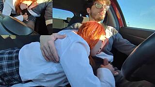 Beautiful Italian teen gets naughty in hot car sex video