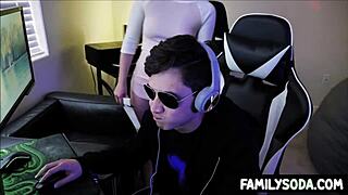 I banged my stepsis as gamer stepbro with creampie pov blowjob group taboo