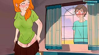 Steve catches Alex stripping bare in Minecraft hentai cartoon parody 2025.