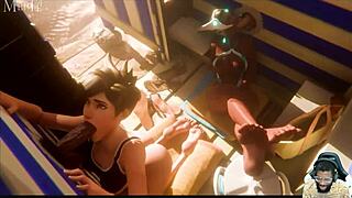 Why Sombra Watches Natasha's Bald Pussy Gloryhole Deepthroat?