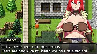 redhead rebecca fights bandits with big tits