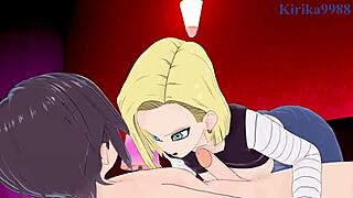 android 18 and videl intense sex - dragon ball hentai 💥