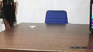 Ebony babe fucked outdoor, she strips in miniskirt.