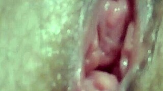 A milf showcases her close-up in a homemade amateur video