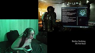 uhh, playin naked Deadspace part 9 with my big natural tits out