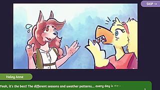 Two Chicks Play Poker in Furry Strip Poker, Ripping Clothes in Hentai Anime Game