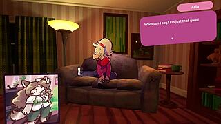 Two Chicks Play Poker in Furry Strip Poker, Ripping Clothes in Hentai Anime Game