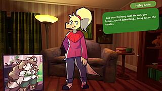 Two Chicks Play Poker in Furry Strip Poker, Ripping Clothes in Hentai Anime Game