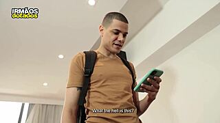 Gay mature gave bareback ass to stepson with monster cock blowjob.