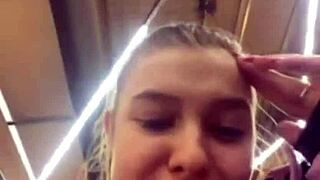 Fucking tight 18-year-old in public with close-up view