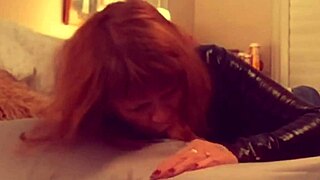 Fat granny in cosplay deepthroats batman blowjob