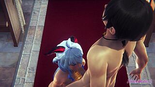 Ganyu sucks and gets fucked in church!