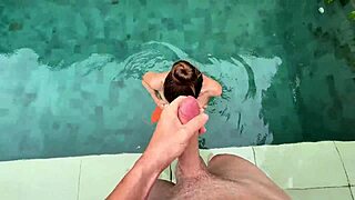 Horny Stepmother Elena Ross Blowjobs And Cumshot In Pool