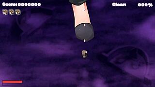 Succubus chan undresses giant waifu in black nun beauty hentai game.