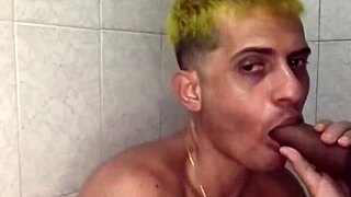 this twink, fresh from the soccer field, sneaks over for a secret interracial blowjob