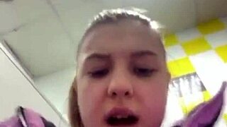 Fucking tight 18-year-old in public with close-up view