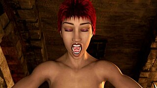 Wrath in fantasy hentai with shaved pussy and big tits.