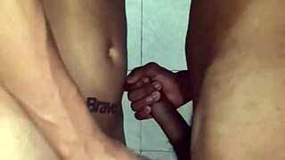 this twink, fresh from the soccer field, sneaks over for a secret interracial blowjob