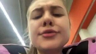 Fucking tight 18-year-old in public with close-up view