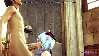 Ganyu sucks and gets fucked in church!